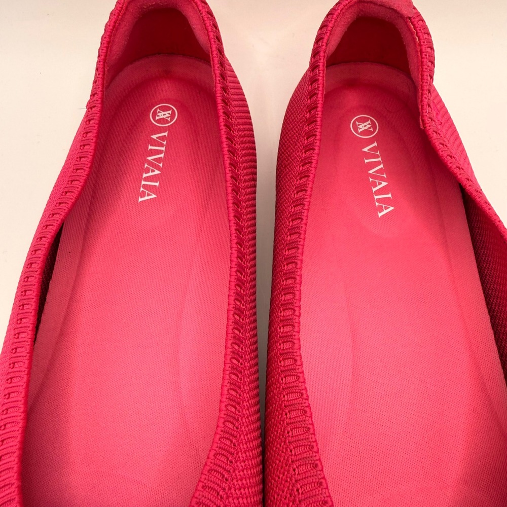 Vivaia Pointed Toe Knit Flats Magenta Pink Sustainable Shoes EU 39 - Picture 5 of 9